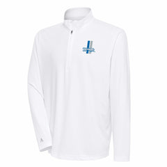 Detroit Lions Antigua Team Logo Throwback Tribute Quarter-Zip Pullover Top White - NFL
