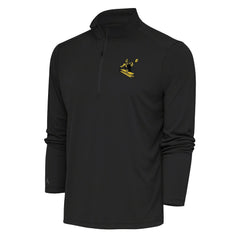Pittsburgh Steelers Antigua Team Logo Throwback Tribute Quarter-Zip Pullover Top Charcoal - NFL