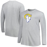Los Angeles Rams Big & Tall Waffle-Knit Thermal Long Sleeve T-Shirt Heather Gray - NFL