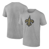 New Orleans Saints Primary Logo T-Shirt Heather Gray - Fanatics