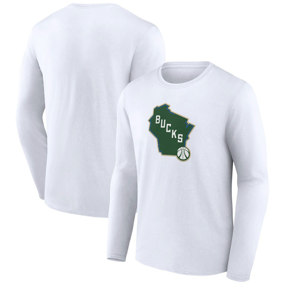 NBA - Milwaukee Bucks Alternate Logo Long Sleeve T-Shirt - White