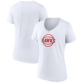 NBA - Atlanta Hawks Women's Alternate Logo V-Neck T-Shirt - White