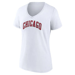 NBA - Chicago Bulls Women's Alternate Logo V-Neck T-Shirt - White