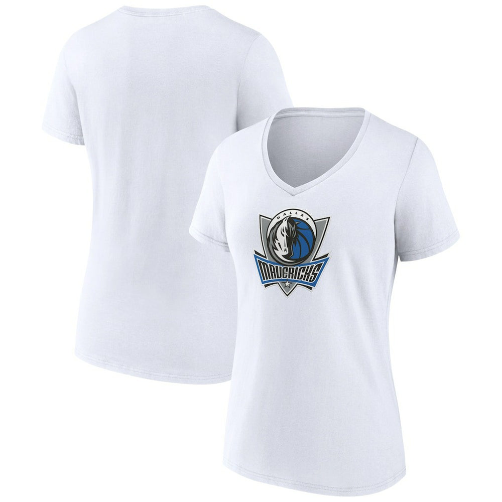 NBA - Dallas Mavericks Women's Alternate Logo V-Neck T-Shirt - White
