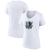 NBA - Dallas Mavericks Women's Alternate Logo V-Neck T-Shirt - White