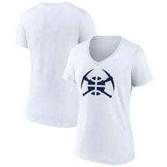 NBA - Denver Nuggets Women's Alternate Logo V-Neck T-Shirt - White