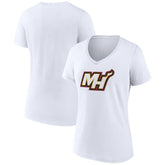 NBA - Miami Heat Women's Alternate Logo V-Neck T-Shirt - White