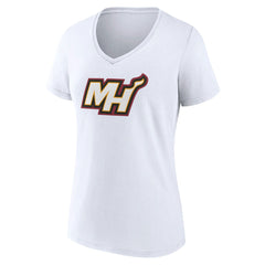 NBA - Miami Heat Women's Alternate Logo V-Neck T-Shirt - White