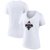 NBA - New Orleans Pelicans Women's Alternate Logo V-Neck T-Shirt - White