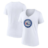 NBA - Philadelphia 76ers Women's Alternate Logo V-Neck T-Shirt - White