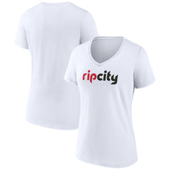 NBA - Portland Trail Blazers Women's Alternate Logo V-Neck T-Shirt - White
