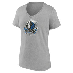 NBA - Dallas Mavericks Women's Alternate Logo V-Neck T-Shirt - Heather Gray