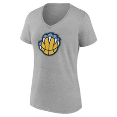 NBA - Memphis Grizzlies Women's Alternate Logo V-Neck T-Shirt - Heather Gray