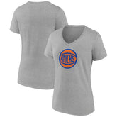 NBA - New York Knicks Women's Alternate Logo V-Neck T-Shirt - Heather Gray