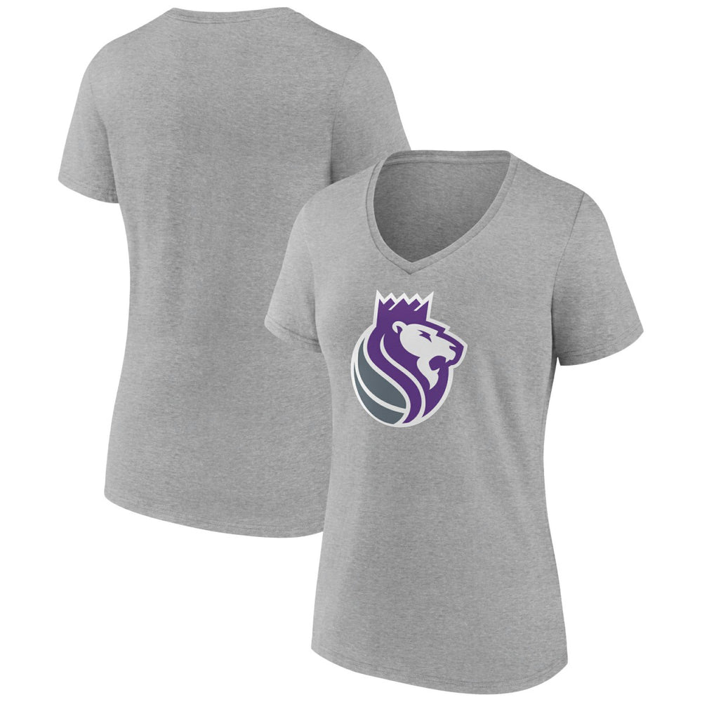 NBA - Sacramento Kings Women's Alternate Logo V-Neck T-Shirt - Heather Gray