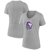 NBA - Sacramento Kings Women's Alternate Logo V-Neck T-Shirt - Heather Gray