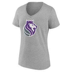 NBA - Sacramento Kings Women's Alternate Logo V-Neck T-Shirt - Heather Gray