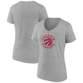 NBA - Toronto Raptors Women's Alternate Logo V-Neck T-Shirt - Heather Gray