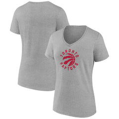 NBA - Toronto Raptors Women's Alternate Logo V-Neck T-Shirt - Heather Gray