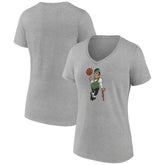 NBA - Boston Celtics Women's Alternate Logo V-Neck T-Shirt - Gray