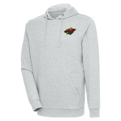 Minnesota Wild - Antigua Action Chenille Pullover Hoodie Heather Gray