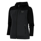 Washington Commanders Antigua Women's Tonal Logo Protect Full-Zip Hoodie Jacket Black/Charcoal - NFL