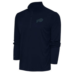 Buffalo Bills Antigua Tonal Logo Tribute Quarter-Zip Pullover Top Navy - NFL
