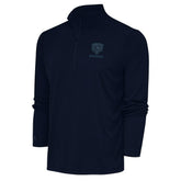 Chicago Bears Antigua Tonal Logo Tribute Quarter-Zip Pullover Top Navy - NFL
