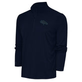 Denver Broncos Antigua Tonal Logo Tribute Quarter-Zip Pullover Top Navy - NFL
