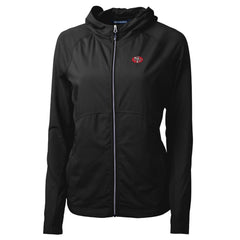San Francisco 49ers Cutter & Buck Women's Throwback Logo Adapt Eco Knit Hybrid Recycled Full-Zip Hoodie Black - NFL