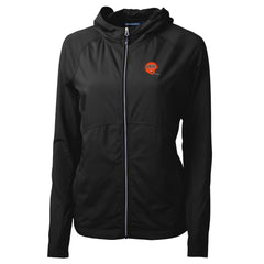 Cincinnati Bengals Cutter & Buck Women's Throwback Logo Adapt Eco Knit Hybrid Recycled Full-Zip Hoodie Black - NFL