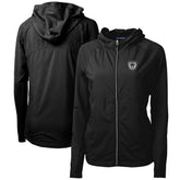 Las Vegas Raiders Cutter & Buck Women's Throwback Logo Adapt Eco Knit Hybrid Recycled Full-Zip Hoodie Black - NFL