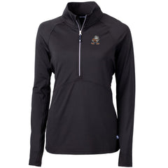 Cleveland Browns Cutter & Buck Women's Throwback Logo Adapt Eco Knit Stretch Recycled Half-Zip Pullover Top Black - NFL