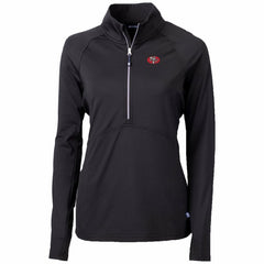 San Francisco 49ers Cutter & Buck Women's Throwback Logo Adapt Eco Knit Stretch Recycled Half-Zip Pullover Top Black - NFL