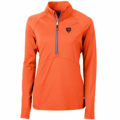 Chicago Bears Cutter & Buck Women's Throwback Logo Adapt Eco Knit Stretch Recycled Half-Zip Pullover Top Orange - NFL