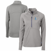 Detroit Lions Cutter & Buck Women's Throwback Logo Adapt Eco Knit Stretch Recycled Half-Zip Pullover Top Gray - NFL