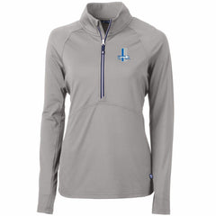 Detroit Lions Cutter & Buck Women's Throwback Logo Adapt Eco Knit Stretch Recycled Half-Zip Pullover Top Gray - NFL