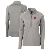 Denver Broncos Cutter & Buck Women's Throwback Logo Adapt Eco Knit Stretch Recycled Half-Zip Pullover Top Gray - NFL