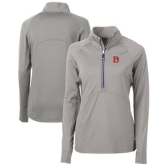 Denver Broncos Cutter & Buck Women's Throwback Logo Adapt Eco Knit Stretch Recycled Half-Zip Pullover Top Gray - NFL