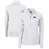 Seattle Seahawks Cutter & Buck Women's Throwback Logo Adapt Eco Knit Stretch Recycled Half-Zip Pullover Top White - NFL