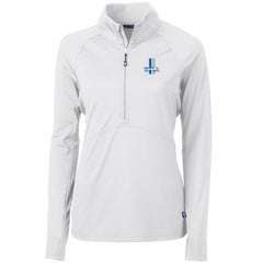 Detroit Lions Cutter & Buck Women's Throwback Logo Adapt Eco Knit Stretch Recycled Half-Zip Pullover Top White - NFL