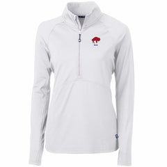 Buffalo Bills Cutter & Buck Women's Throwback Logo Adapt Eco Knit Stretch Recycled Half-Zip Pullover Top White - NFL