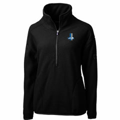Detroit Lions Cutter & Buck Women's Throwback Logo Cascade Eco Sherpa Fleece Half-Zip Pullover Jacket Black - NFL