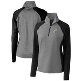 New Orleans Saints Cutter & Buck Women's Throwback Logo Forge Tonal Stripe Stretch Half-Zip Pullover Top Black - NFL