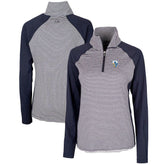 Los Angeles Chargers Cutter & Buck Women's Throwback Logo Forge Tonal Stripe Stretch Half-Zip Pullover Top Navy - NFL