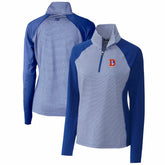 Denver Broncos Cutter & Buck Women's Throwback Logo Forge Tonal Stripe Stretch Half-Zip Pullover Top Royal - NFL