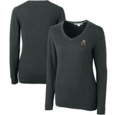 Cleveland Browns Cutter & Buck Women's Throwback Logo Lakemont Tri-Blend V-Neck Sweater Heather Charcoal - NFL
