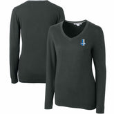 Detroit Lions Cutter & Buck Women's Throwback Logo Lakemont Tri-Blend V-Neck Sweater Heather Charcoal - NFL