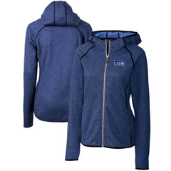 Seattle Seahawks Cutter & Buck Women's Throwback Logo Mainsail Full-Zip Jacket Heather Royal - NFL