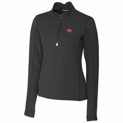 San Francisco 49ers Cutter & Buck Women's Throwback Logo Traverse Stretch Quarter-Zip Pullover Top Black - NFL